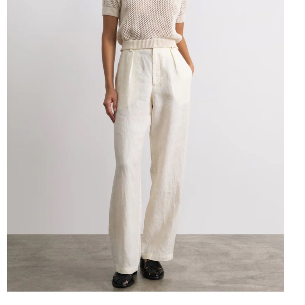 OZMA Linen Trouser (Laundered Linen) in Natural